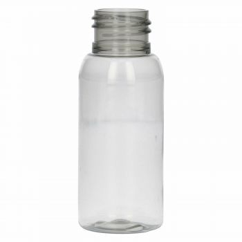 50 ml fles Basic Round 100% gerecycled PET MOPET transparant 24.410