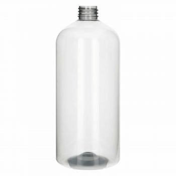 1000 ml fles Basic Round 100% gerecycled PET MOPET transparant 28.410