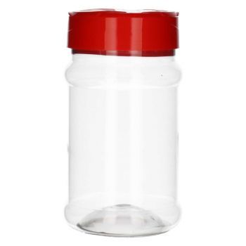 330 ml Spice round PET transparant + rode strooideksel