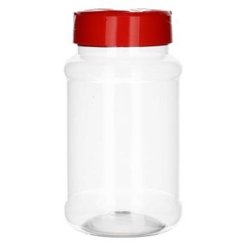 500 ml Spice round PET transparant + rode strooideksel