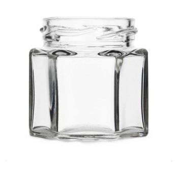 50 ml Twistoff jar hexagonal glass clear TO43,