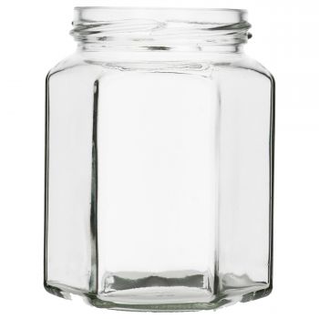 288 ml Twistoff jar hexagonal glass clear TO63, 198g