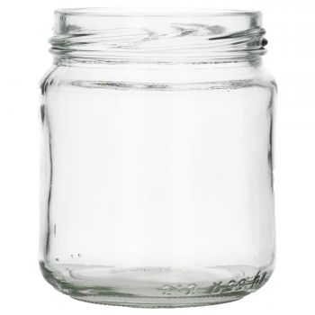 212 ml Twistoff jar round glass clear TO63, 130g