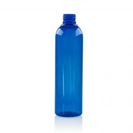 250 ml fles Basic Round PET blauw 24.410